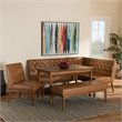 Bowery Hill Tan and Walnut Brown Finished Wood 5-Piece Dining Nook Set