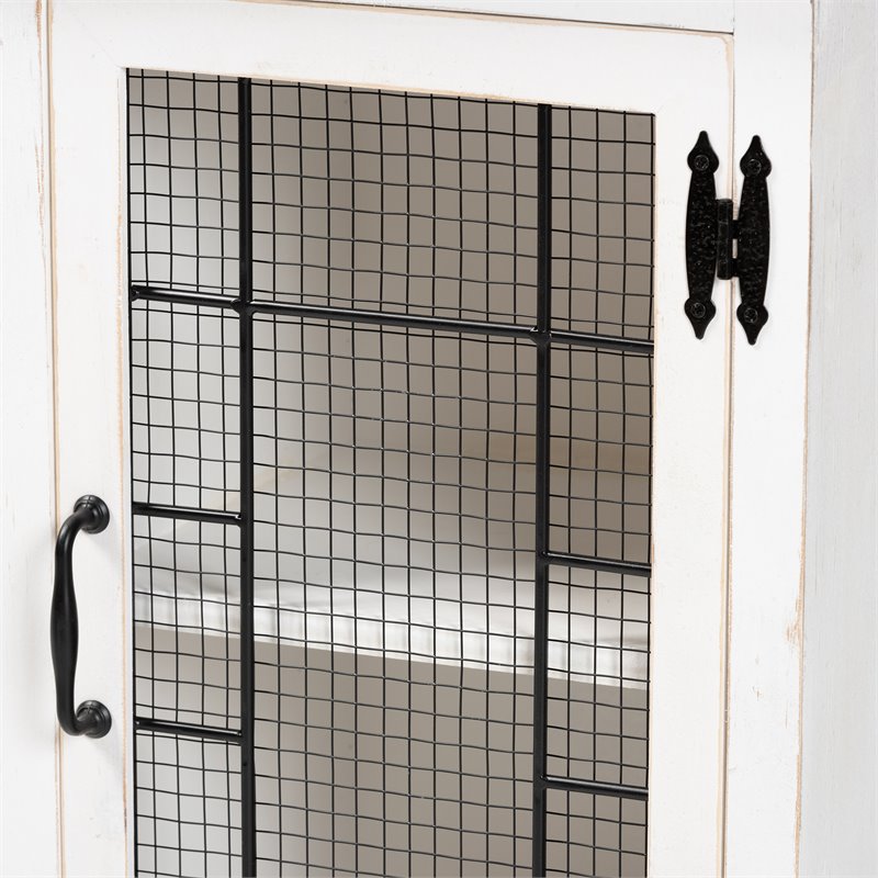 Bowery Hill White and Oak Brown Finished Wood 3-Drawer Storage Cabinet