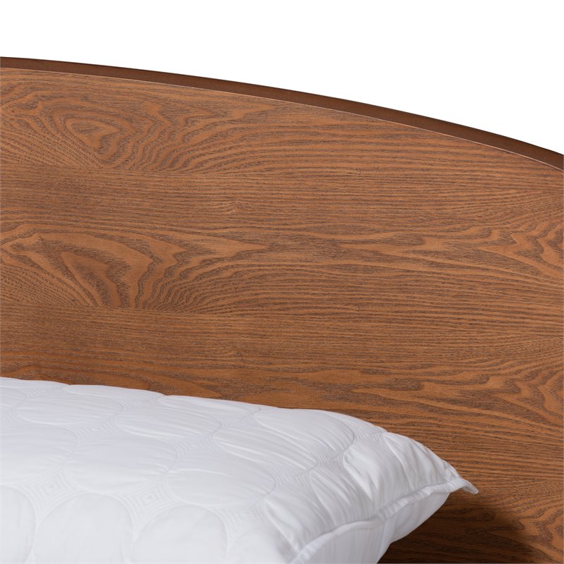 Bowery Hill Transitional Walnut Brown Finished Queen Size Platform Bed