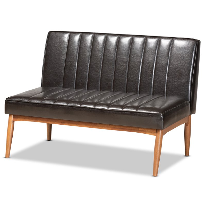 Bowery Hill Dark Brown and Brown Finished Wood 5-Piece Dining Nook Set