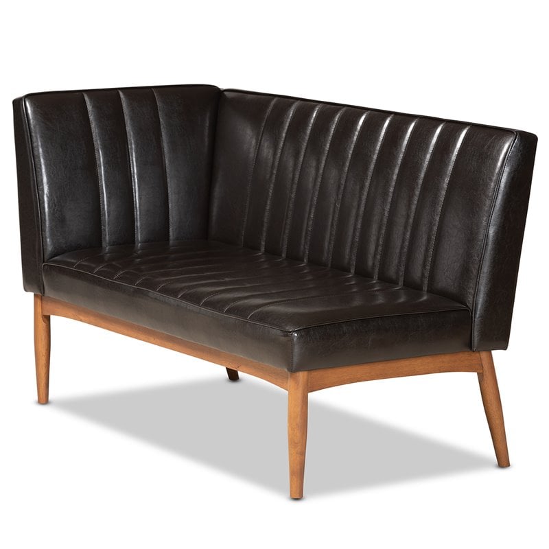 Bowery Hill Dark Brown and Brown Finished Wood 5-Piece Dining Nook Set