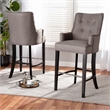 Bowery Hill Grey and Brown Finished Wood 2-Piece Bar Stool Set