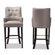 Bowery Hill Grey and Brown Finished Wood 2-Piece Bar Stool Set