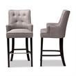 Bowery Hill Grey and Brown Finished Wood 2-Piece Bar Stool Set