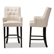 Bowery Hill Beige and Dark Brown Finished Wood 2-Piece Bar Stool Set