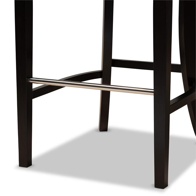 Bowery Hill Beige and Dark Brown Finished Wood 2-Piece Bar Stool Set