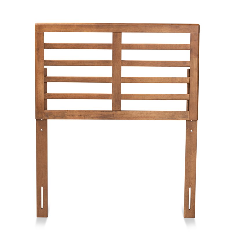 Bowery Hill Walnut Brown Finished Wood Twin Size Open Slat Headboard