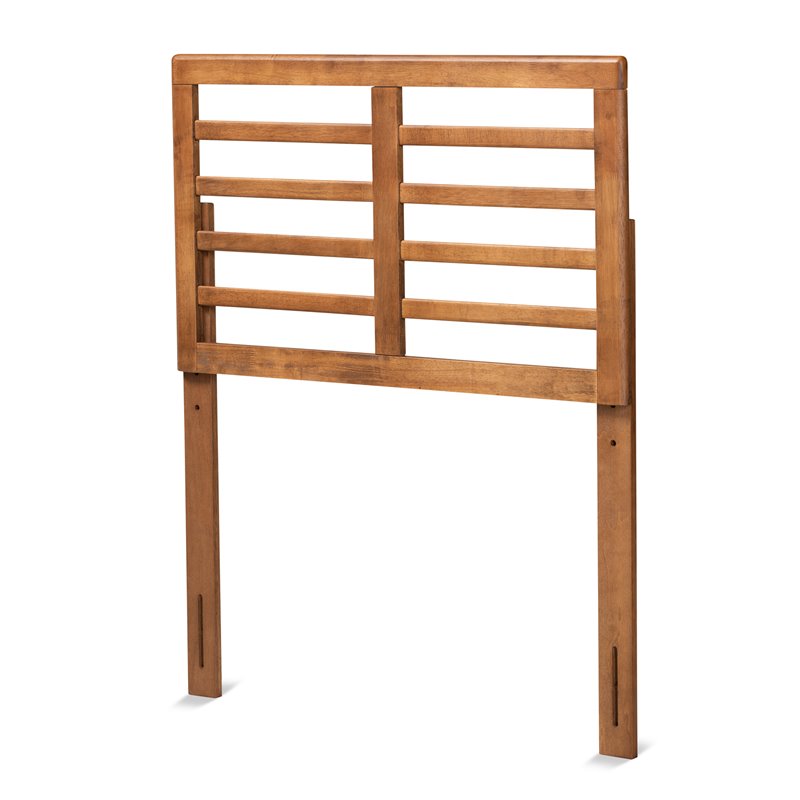 Bowery Hill Walnut Brown Finished Wood Twin Size Open Slat Headboard