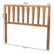 Bowery Hill Modern Rubber Wood/Engineered Wood Full Size Headboard in Ash Walnut