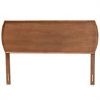 Bowery Hill Rubber Wood Ash Walnut Headboard Rectangular Mid-Century Modern Queen Size Unassembled