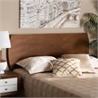 Bowery Hill Rubber Wood Ash Walnut Headboard Rectangular Mid-Century Modern Queen Size Unassembled
