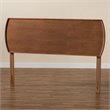 Bowery Hill Rubber Wood Ash Walnut Headboard Rectangular Mid-Century Modern Queen Size Unassembled