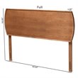 Bowery Hill Rubber Wood Ash Walnut Headboard Rectangular Mid-Century Modern Queen Size Unassembled