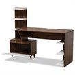 Bowery Hill White and Brown Finished Wood Storage Computer Desk with Shelves