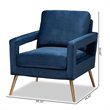 Bowery Hill Contemporary Navy Blue Gold Finished Armchair