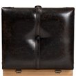 Bowery Hill Dark Brown and Oak Finished Wood Small Storage Ottoman