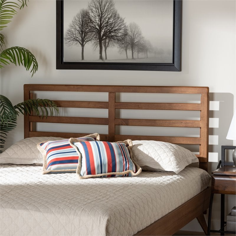 Bowery Hill Walnut Finished Wood Full Size Headboard