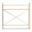 Bowery Hill Gold Brown Finished Wood 2-Tier Queen Size Shelf