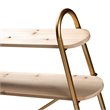 Bowery Hill Gold Brown Finished Wood 2-Tier Queen Size Shelf