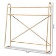 Bowery Hill Gold Brown Finished Wood 2-Tier Queen Size Shelf