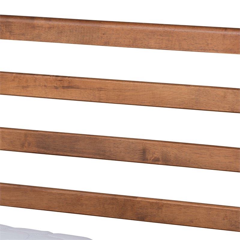 Bowery Hill Modern Walnut Finished Wood Twin Size Platform Bed