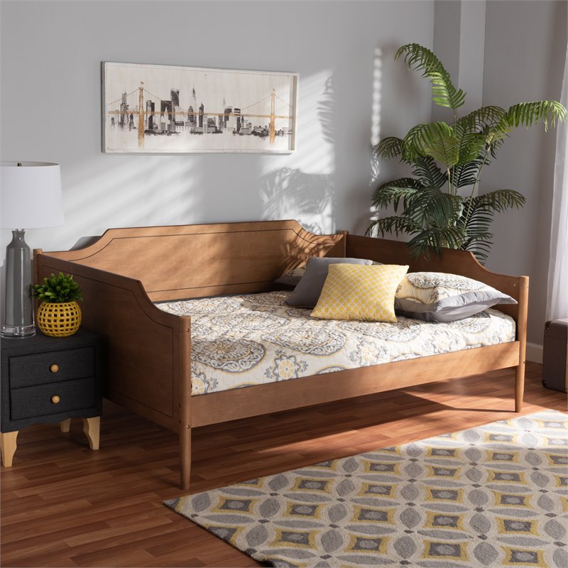 Bowery Hill Walnut Brown Finished Wood Full Size Daybed