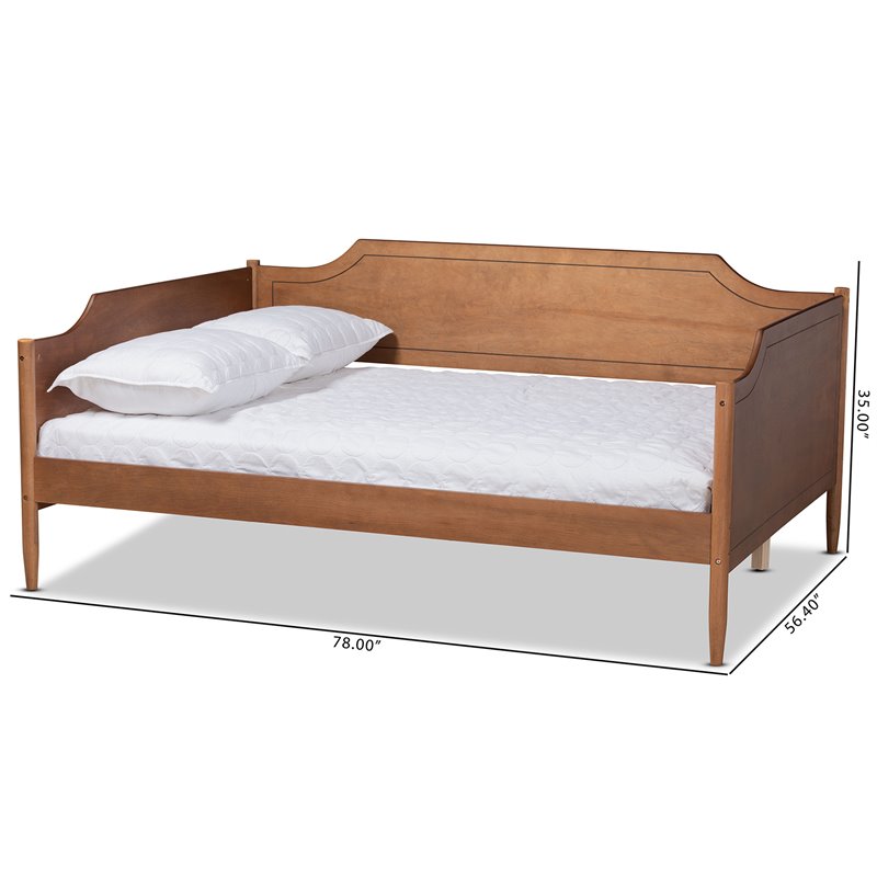 Bowery Hill Walnut Brown Finished Wood Full Size Daybed