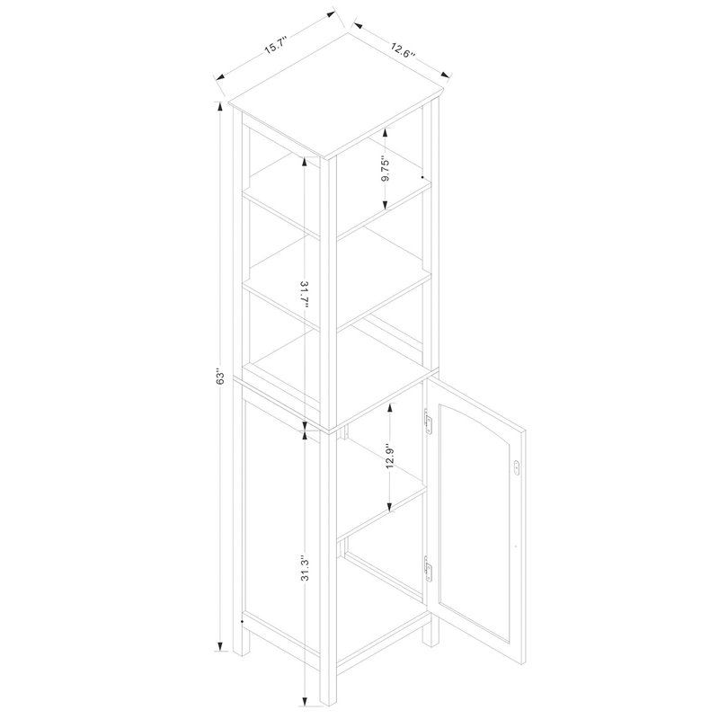 Bowery Hill Modern White Finished Wood Bathroom Storage Cabinet