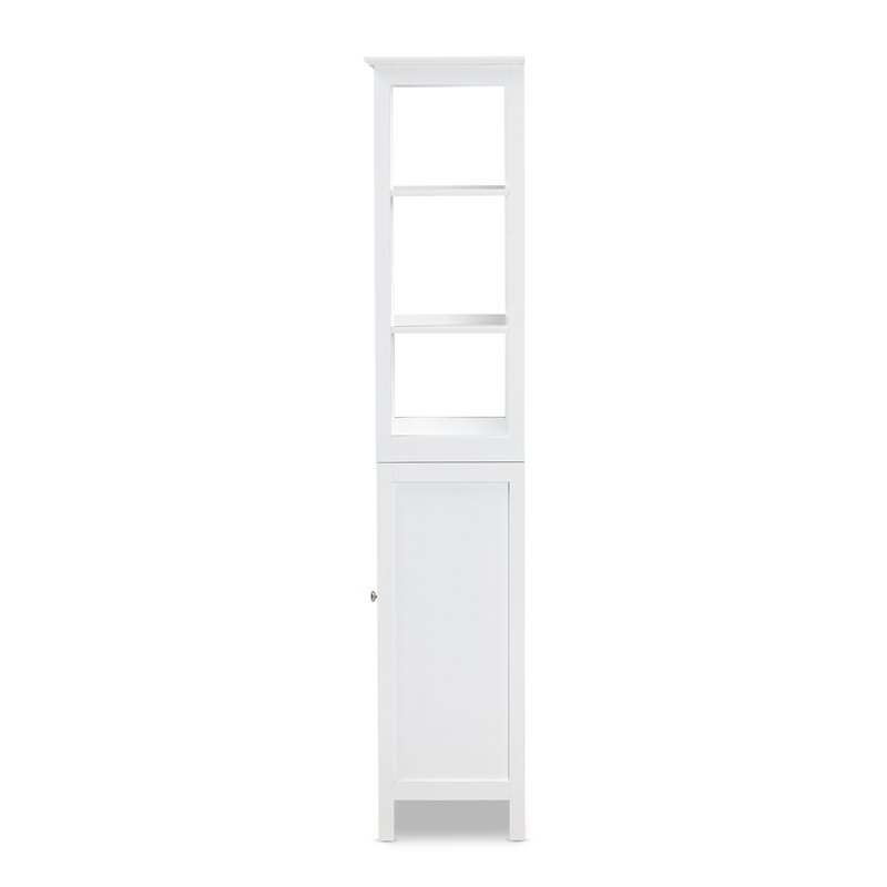 Bowery Hill Modern White Finished Wood Bathroom Storage Cabinet