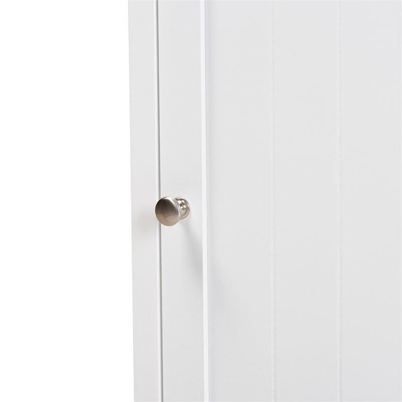 Bowery Hill Modern White Finished Wood Bathroom Storage Cabinet