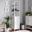 Bowery Hill Modern White Finished Wood Bathroom Storage Cabinet