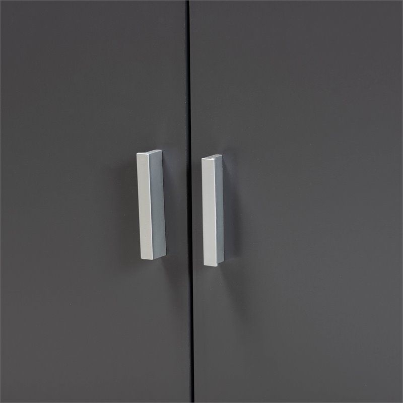 Bowery Hill Modern Engineered Wood Desk in Walnut Brown/Dark Gray