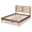Bowery Hill Modern Walnut Finished Wood Queen Size Platform Bed