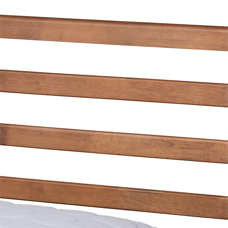 Bowery Hill Modern Walnut Finished Wood Queen Size Platform Bed