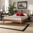 Bowery Hill Modern Walnut Finished Wood Queen Size Platform Bed