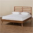 Bowery Hill Modern Walnut Finished Wood Queen Size Platform Bed