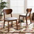 Bowery Hill Grey Walnut Brown Finished Wood 2-Piece Dining Chair Set