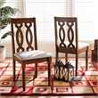 Bowery Hill Grey Walnut Brown Finished Wood 2-Piece Dining Chair Set