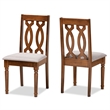 Bowery Hill Grey Walnut Brown Finished Wood 2-Piece Dining Chair Set
