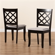 Bowery Hill Grey Dark Brown Finished Wood 2-Piece Dining Chair Set