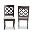 Bowery Hill Grey Dark Brown Finished Wood 2-Piece Dining Chair Set