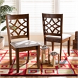 Bowery Hill Grey Walnut Brown Finished Wood 2-Piece Dining Chair Set