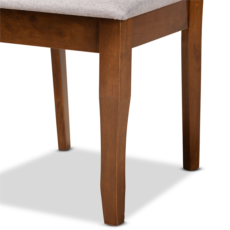 Bowery Hill Grey Walnut Brown Finished Wood 2-Piece Dining Chair Set