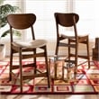 Bowery Hill Sand Walnut Brown Finished Wood 2-Piece Counter Stool Set