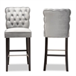 Bowery Hill Dark Grey Dark Brown Finished Wood 2-Piece Bar Stool Set