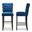 Bowery Hill Navy Blue Dark Brown Finished Wood 2-Piece Bar Stool Set