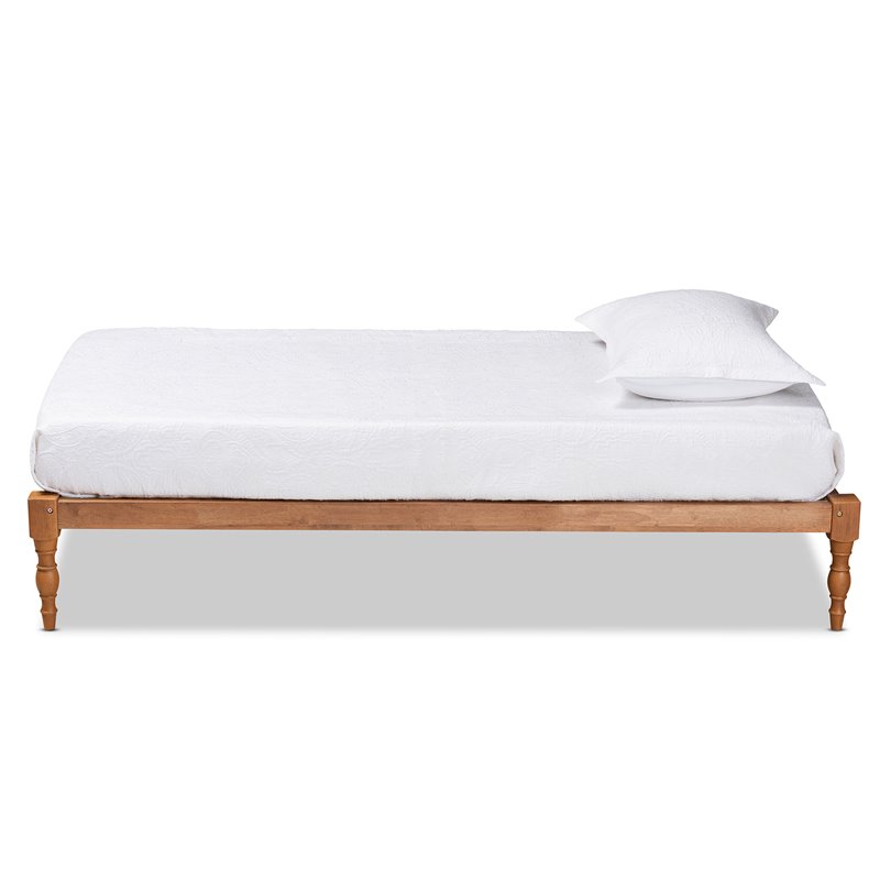 Bowery Hill Walnut Brown Finished Wood Twin Size Platform Bed Frame