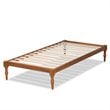 Bowery Hill Walnut Brown Finished Wood Twin Size Platform Bed Frame