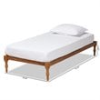 Bowery Hill Walnut Brown Finished Wood Twin Size Platform Bed Frame