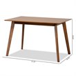 Bowery Hill Transitional Walnut Brown Finished Wood Dining Table